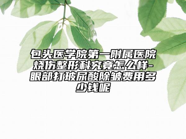 包头医学院第一附属医院烧伤整形科究竟怎么样-眼部打玻尿酸除皱费用多少钱呢