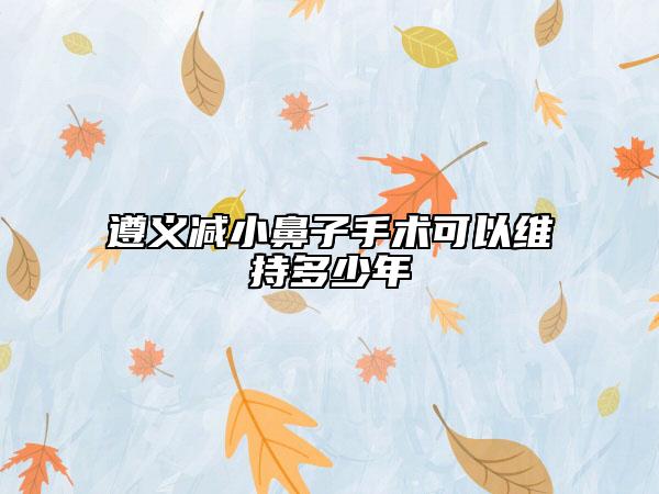 遵义减小鼻子手术可以维持多少年
