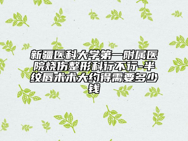 新疆医科大学第一附属医院烧伤整形科行不行-半纹唇术术大约得需要多少钱