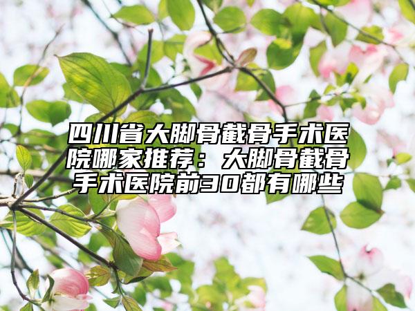 四川省大脚骨截骨手术医院哪家推荐：大脚骨截骨手术医院前30都有哪些