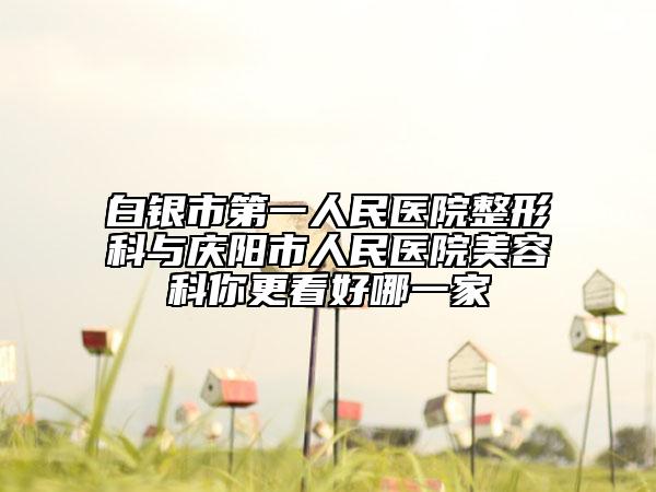 白银市第一人民医院整形科与庆阳市人民医院美容科你更看好哪一家