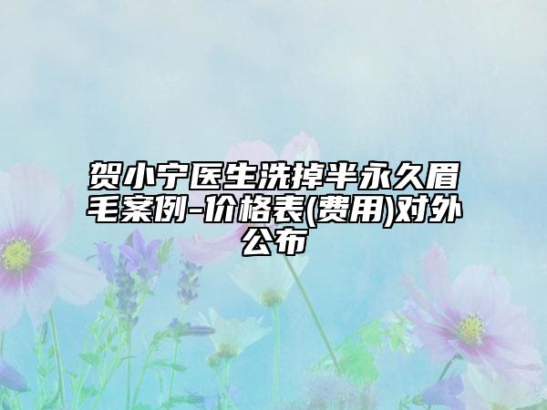 贺小宁医生洗掉半永久眉毛案例-价格表(费用)对外公布