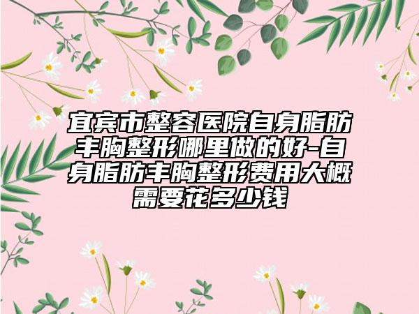 宜宾市整容医院自身脂肪丰胸整形哪里做的好-自身脂肪丰胸整形费用大概需要花多少钱