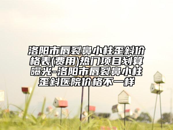 洛阳市唇裂鼻小柱歪斜价格表(费用)热门项目划算曝光-洛阳市唇裂鼻小柱歪斜医院价格不一样