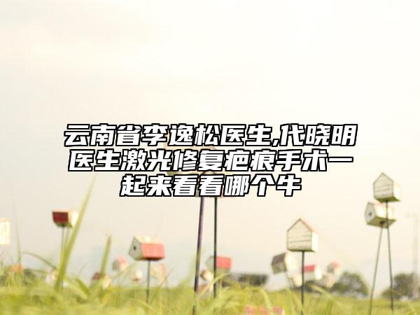 云南省李逸松医生,代晓明医生激光修复疤痕手术一起来看看哪个牛