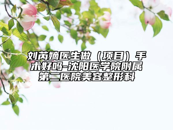刘芮嫡医生做（项目）手术好吗-沈阳医学院附属第二医院美容整形科