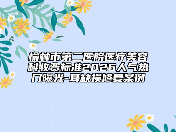 榆林市第二医院医疗美容科收费标准2026人气热门曝光-耳缺损修复案例