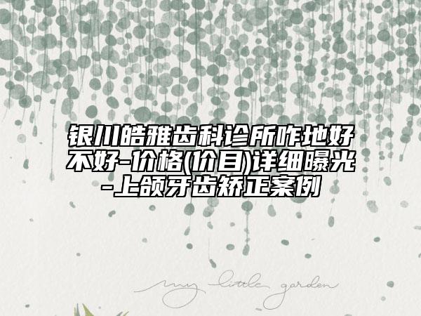 银川皓雅齿科诊所咋地好不好-价格(价目)详细曝光-上颌牙齿矫正案例