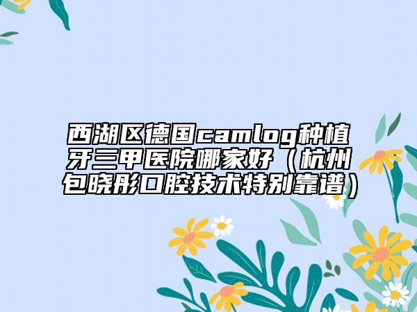 西湖区德国camlog种植牙三甲医院哪家好（杭州包晓彤口腔技术特别靠谱）