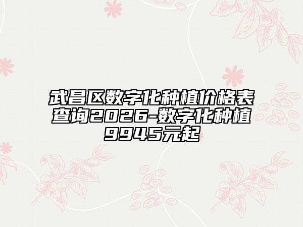 武昌区数字化种植价格表查询2026-数字化种植9945元起