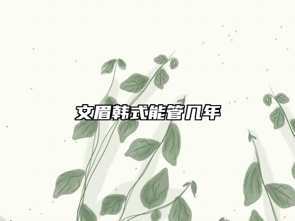 文眉韩式能管几年
