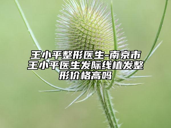 王小平整形医生-南京市王小平医生发际线植发整形价格高吗