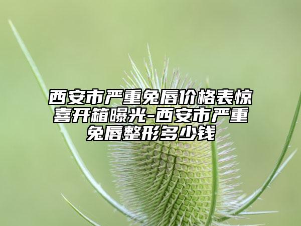 西安市严重兔唇价格表惊喜开箱曝光-西安市严重兔唇整形多少钱