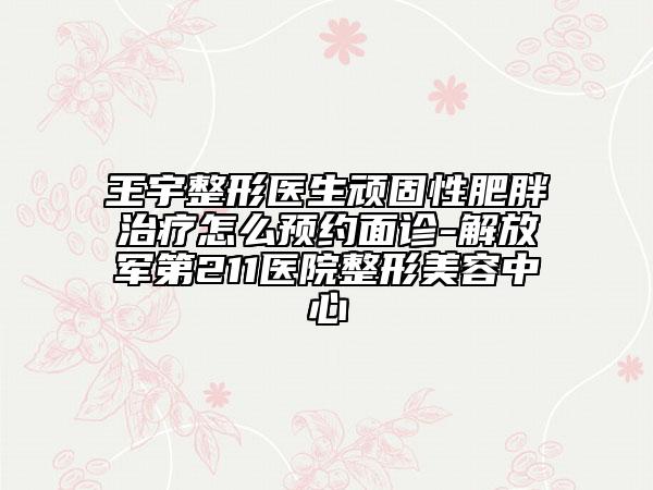 王宇整形医生顽固性肥胖治疗怎么预约面诊-解放军第211医院整形美容中心