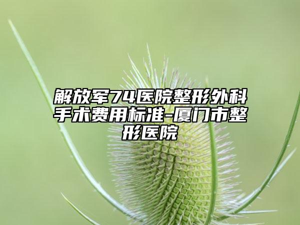 解放军74医院整形外科手术费用标准-厦门市整形医院
