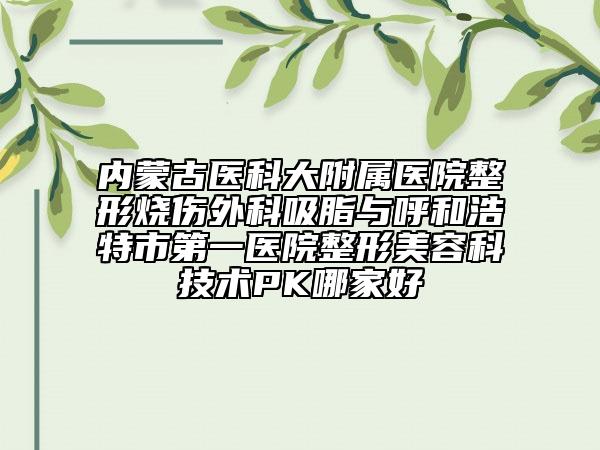 内蒙古医科大附属医院整形烧伤外科吸脂与呼和浩特市第一医院整形美容科技术PK哪家好