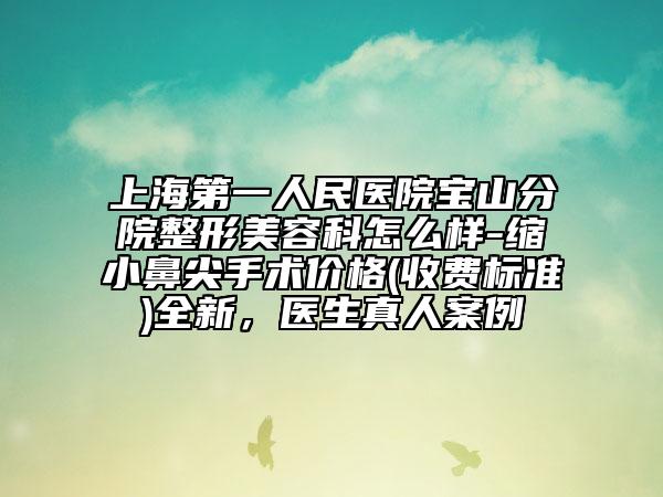 上海第一人民医院宝山分院整形美容科怎么样-缩小鼻尖手术价格(收费标准)全新，医生真人案例