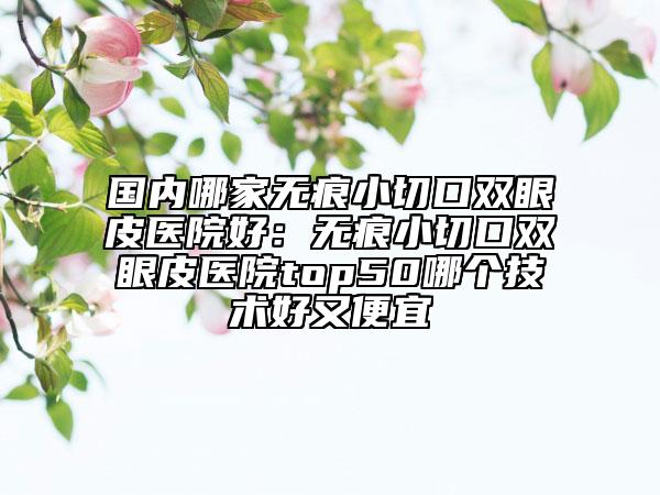 国内哪家无痕小切口双眼皮医院好：无痕小切口双眼皮医院top50哪个技术好又便宜