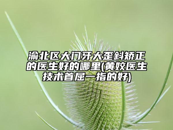 渝北区大门牙大歪斜矫正的医生好的哪里(黄姣医生技术首屈一指的好)