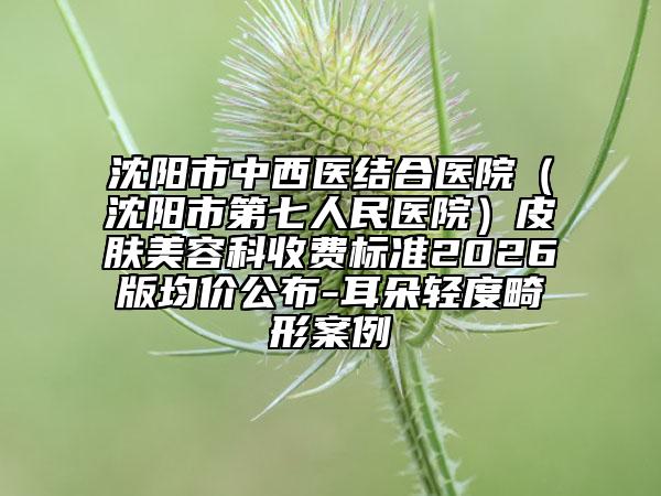 沈阳市中西医结合医院（沈阳市第七人民医院）皮肤美容科收费标准2026版均价公布-耳朵轻度畸形案例