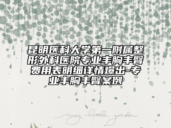 昆明医科大学第一附属整形外科医院专业丰胸丰臀费用表明细详情爆出-专业丰胸丰臀案例
