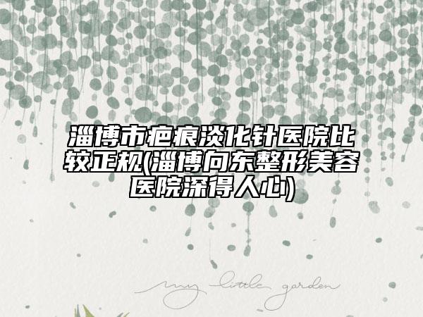 淄博市疤痕淡化针医院比较正规(淄博向东整形美容医院深得人心)