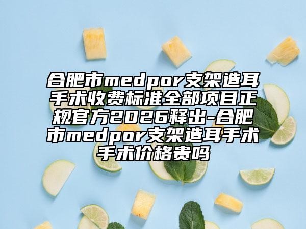 合肥市medpor支架造耳手术收费标准全部项目正规官方2026释出-合肥市medpor支架造耳手术手术价格贵吗