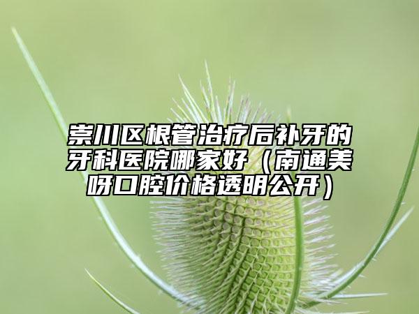 崇川区根管治疗后补牙的牙科医院哪家好（南通美呀口腔价格透明公开）