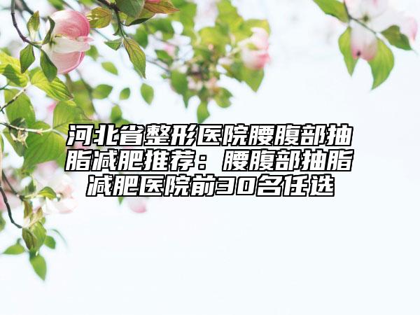 河北省整形医院腰腹部抽脂减肥推荐：腰腹部抽脂减肥医院前30名任选