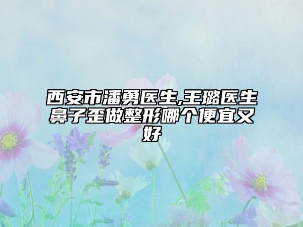 西安市潘勇医生,王璐医生鼻子歪做整形哪个便宜又好