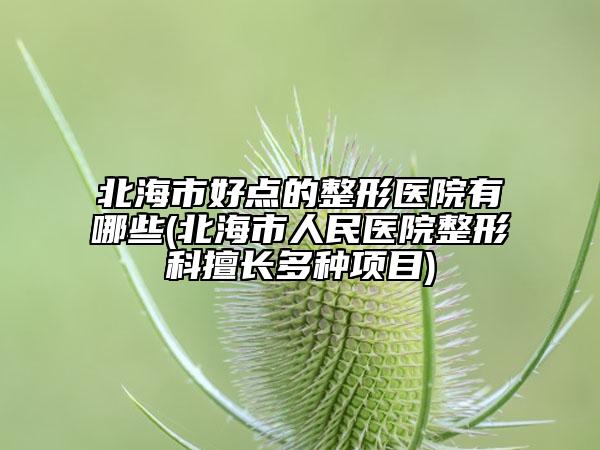 北海市好点的整形医院有哪些(北海市人民医院整形科擅长多种项目)