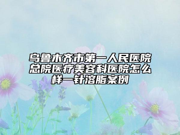 乌鲁木齐市第一人民医院总院医疗美容科医院怎么样一针溶脂案例