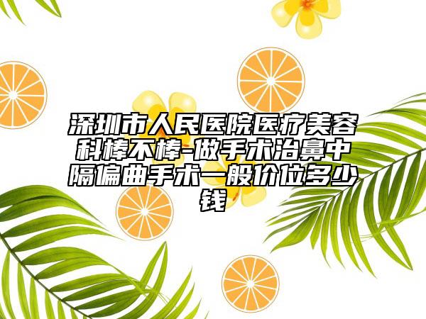 深圳市人民医院医疗美容科棒不棒-做手术治鼻中隔偏曲手术一般价位多少钱