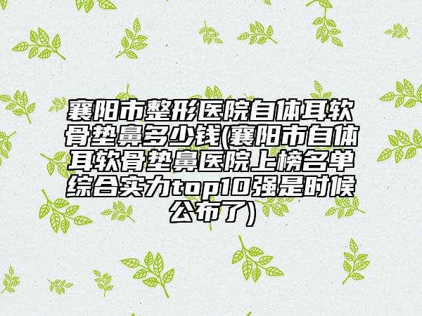襄阳市整形医院自体耳软骨垫鼻多少钱(襄阳市自体耳软骨垫鼻医院上榜名单综合实力top10强是时候公布了)
