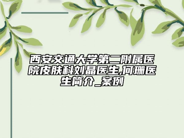 西安交通大学第二附属医院皮肤科刘晶医生,何珊医生简介_案例