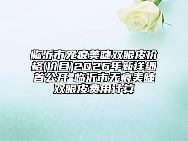 临沂市无痕美睫双眼皮价格(价目)2026年新详细首公开-临沂市无痕美睫双眼皮费用计算