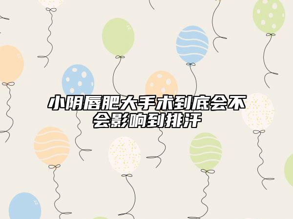 小阴唇肥大手术到底会不会影响到排汗
