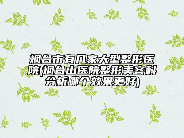烟台市有几家大型整形医院(烟台山医院整形美容科分析哪个效果更好)