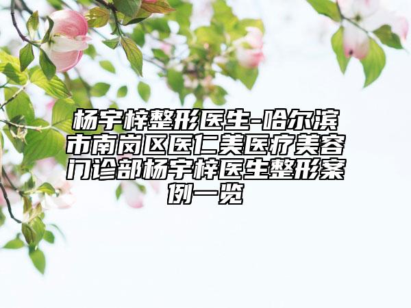 杨宇梓整形医生-哈尔滨市南岗区医仁美医疗美容门诊部杨宇梓医生整形案例一览