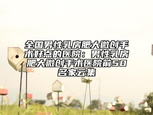 全国男性乳房肥大微创手术好点的医院：男性乳房肥大微创手术医院前50名家云集