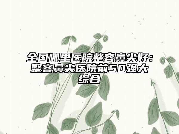 全国哪里医院整容鼻尖好：整容鼻尖医院前50强大综合