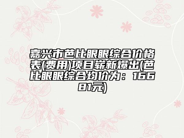 嘉兴市芭比眼眼综合价格表(费用)项目崭新爆出(芭比眼眼综合均价为：16681元)