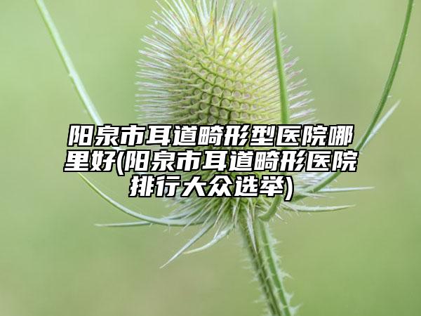 阳泉市耳道畸形型医院哪里好(阳泉市耳道畸形医院排行大众选举)