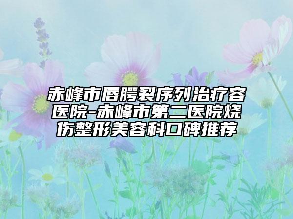 赤峰市唇腭裂序列治疗容医院-赤峰市第二医院烧伤整形美容科口碑推荐