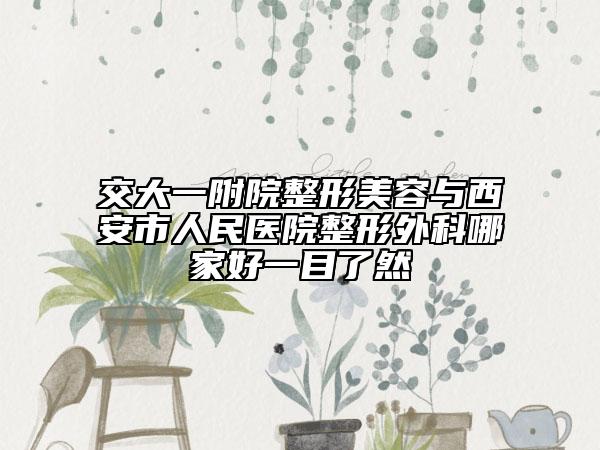 交大一附院整形美容与西安市人民医院整形外科哪家好一目了然