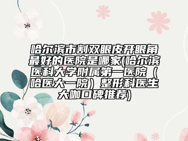 哈尔滨市割双眼皮开眼角最好的医院是哪家(哈尔滨医科大学附属第一医院（哈医大一院）整形科医生大咖口碑推荐)