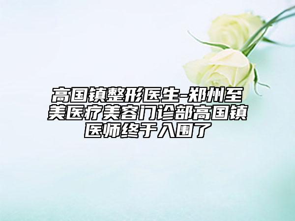 高国镇整形医生-郑州至美医疗美容门诊部高国镇医师终于入围了