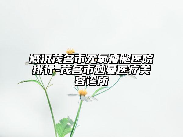 概况茂名市无氧瘦腿医院排行-茂名市妙曼医疗美容诊所
