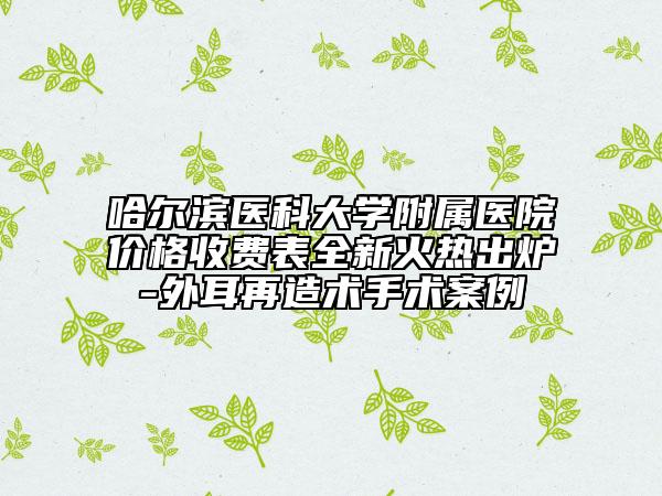 哈尔滨医科大学附属医院价格收费表全新火热出炉-外耳再造术手术案例