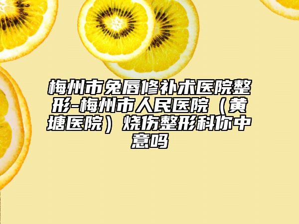 梅州市兔唇修补术医院整形-梅州市人民医院（黄塘医院）烧伤整形科你中意吗